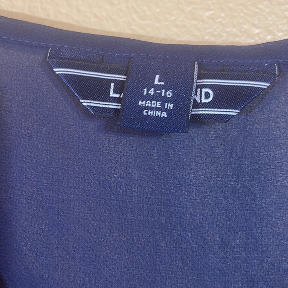 Lands End Navy L Sheer Swim Cover - Picture 2 of 3